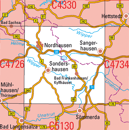 Thüringen 1:100.000 Topographische Karten