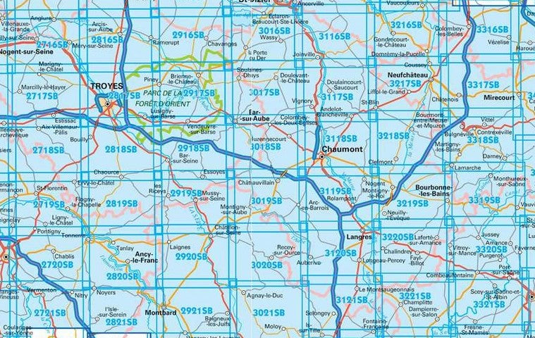 Champagne Süd 1:25.000 - Topographische Karte Frankreich Série Bleue