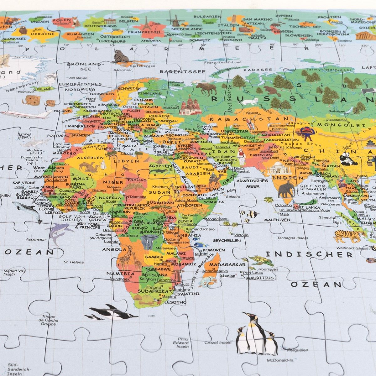 Puzzle: Kinder-Weltkarte 48 / 150 Teile