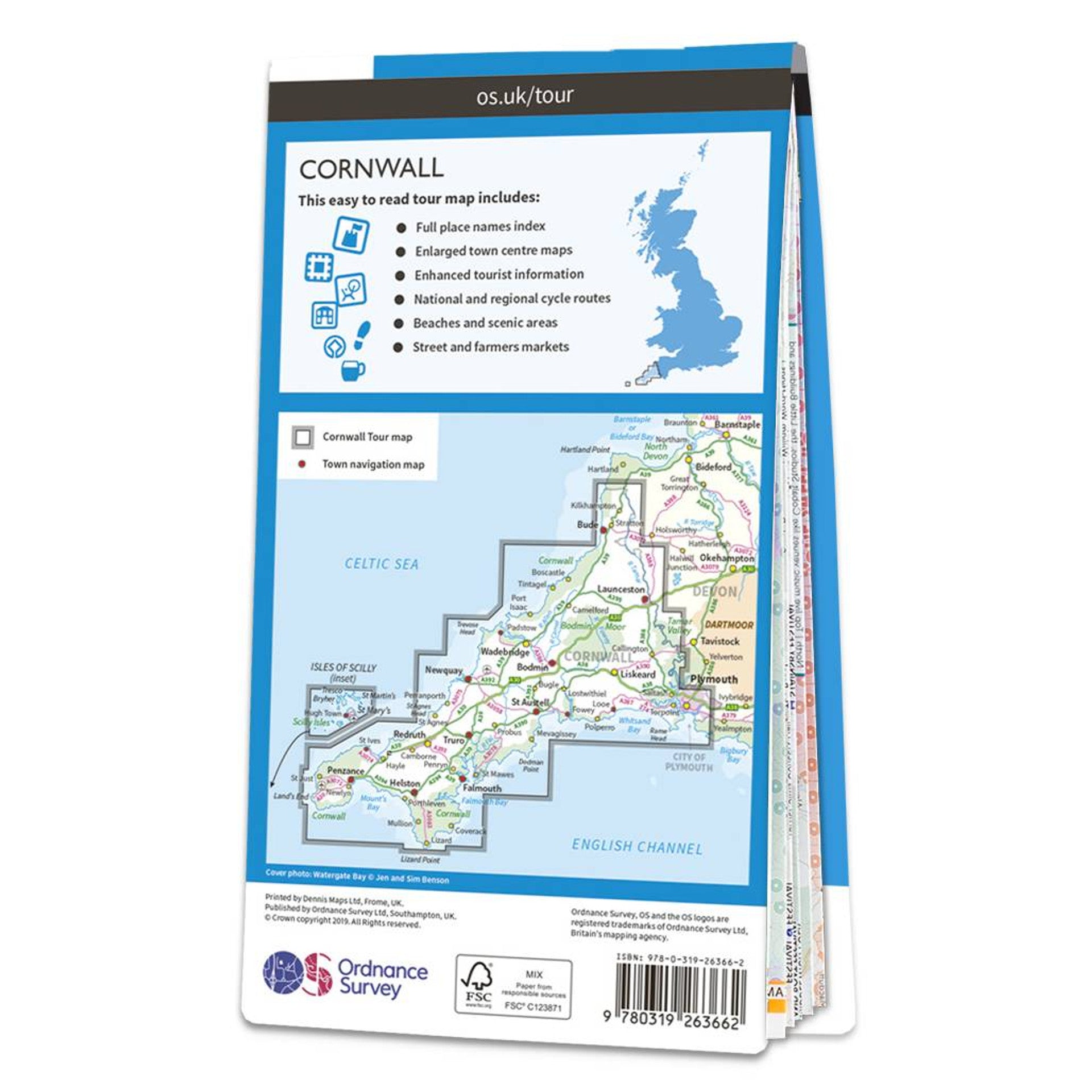Cornwall 1:100.000 - Touristische Straßenkarte