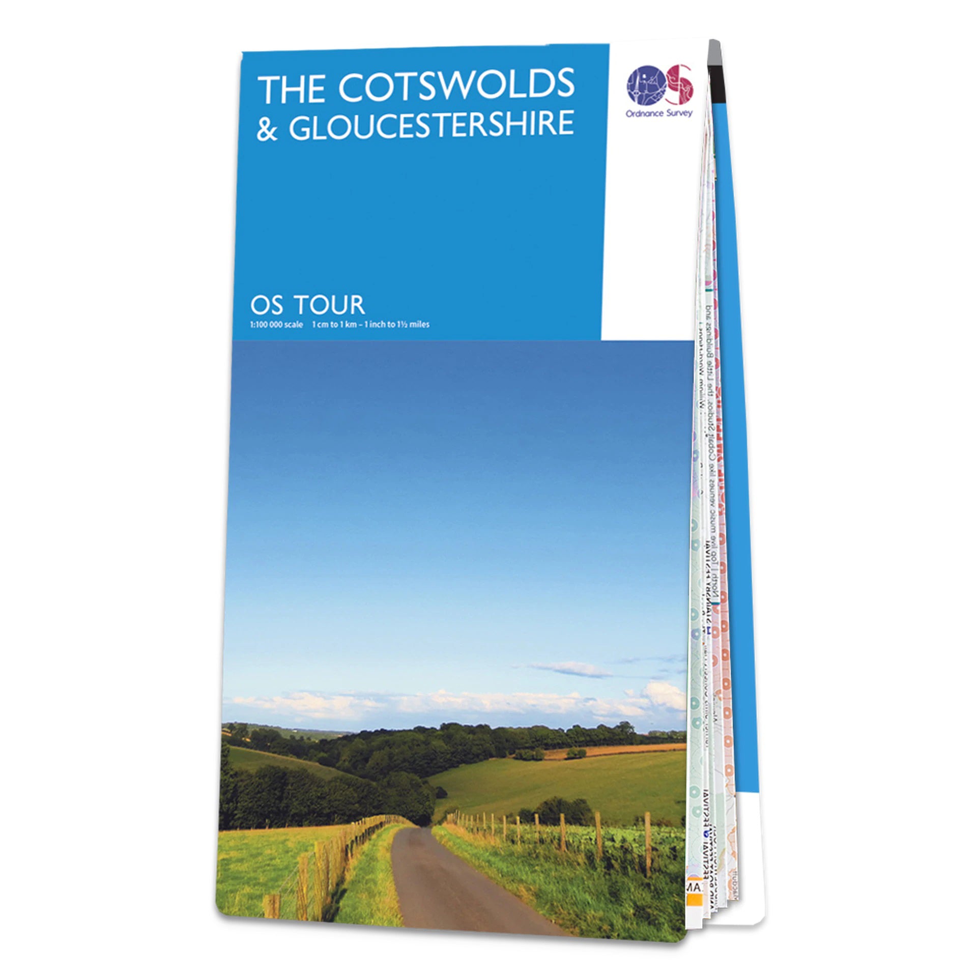 The Cotswolds & Gloucestershire 1:100.000 - Touristische Straßenkarte
