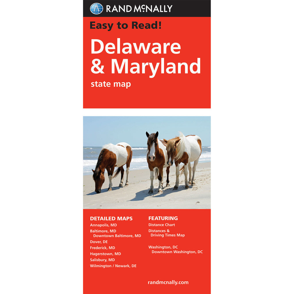 Delaware, Maryland State Map - Straßenkarte Rand McNally