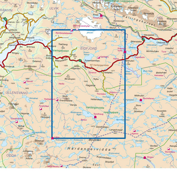 Eidfjord 1:50.000 - Turkart