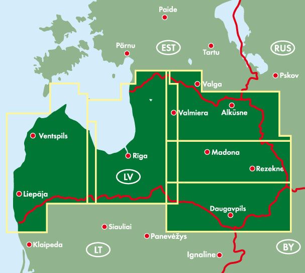 Lettland 1:150.000 Straßenkarten-Set