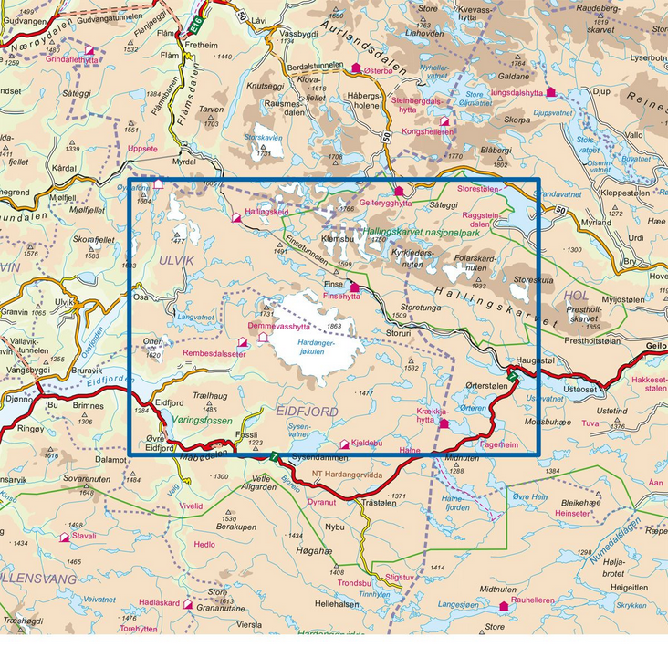 Finse 1:50.000 - Turkart