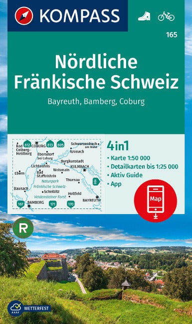 165 Nördliche Fränkische Schweiz - Kompass Wanderkarte