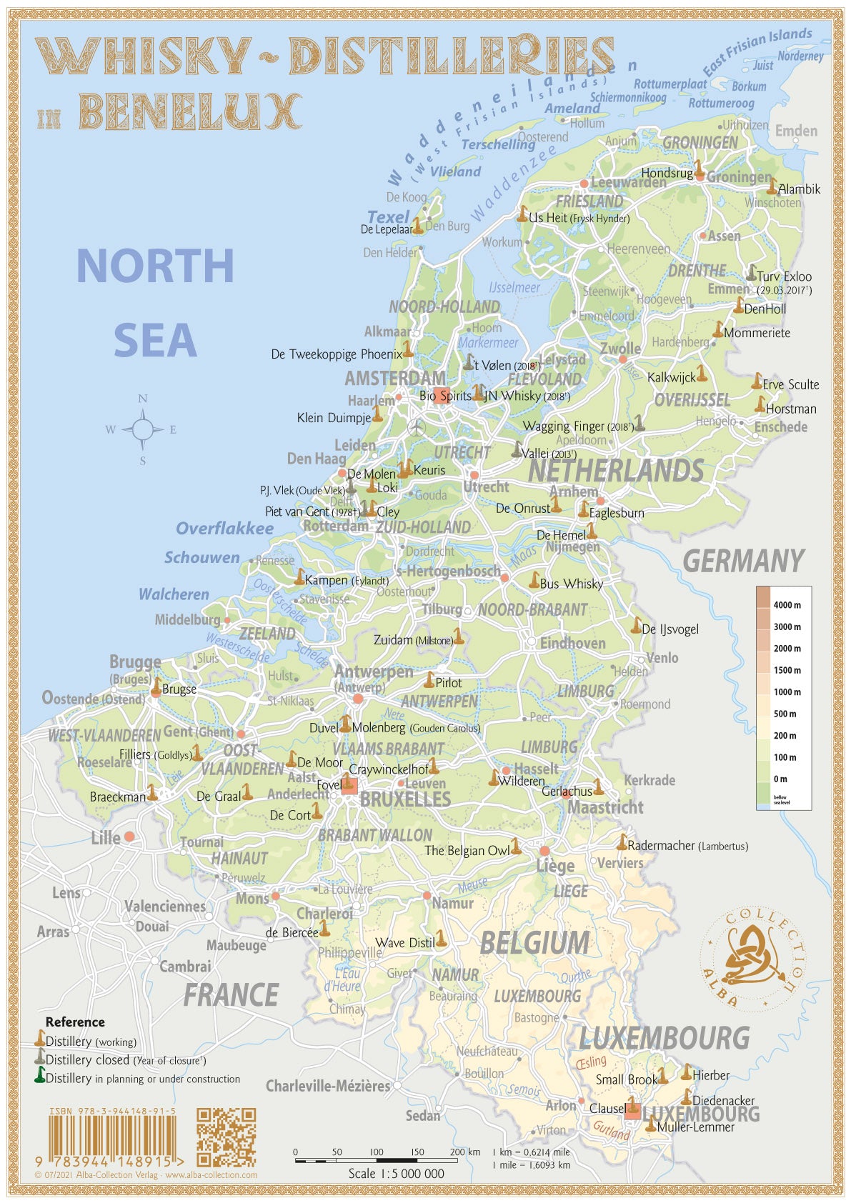 Whisky Distilleries France and BeNeLux - Tasting Map