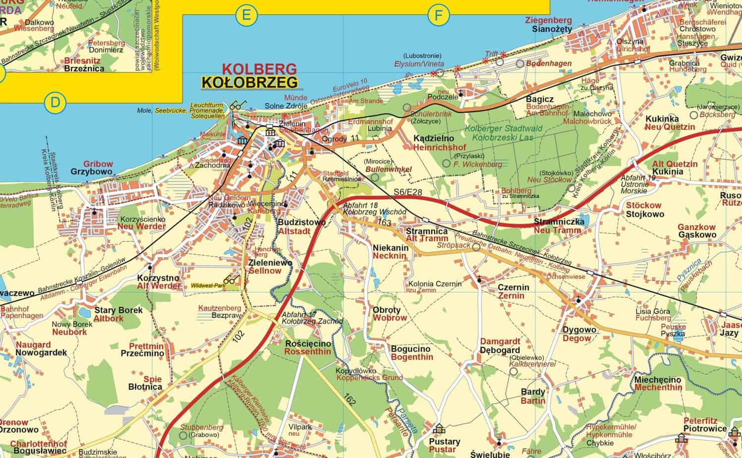 Hinterpommerns Ostseeküste – mittlerer Teil 1:100.000