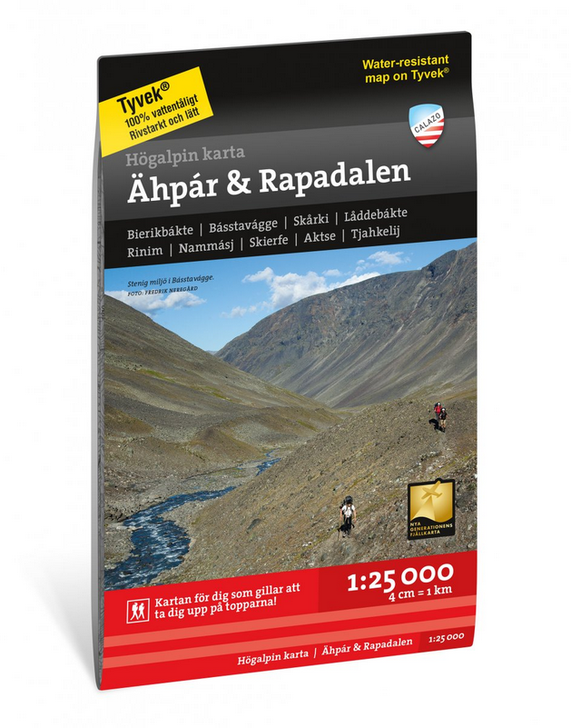 Högalpin karta Ähpar & Rapadalen 1:25.000