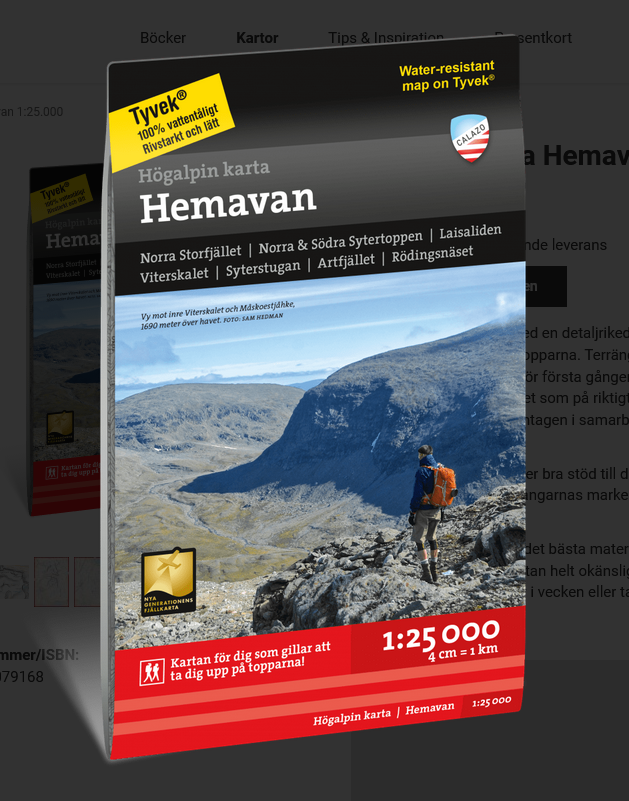 Högalpin karta Hemavan 1:25.000