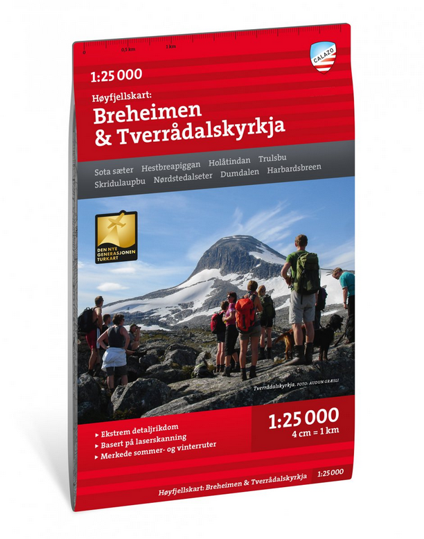 Høyfjellskart Breheimen & Tverrådalskyrkja 1:25 000