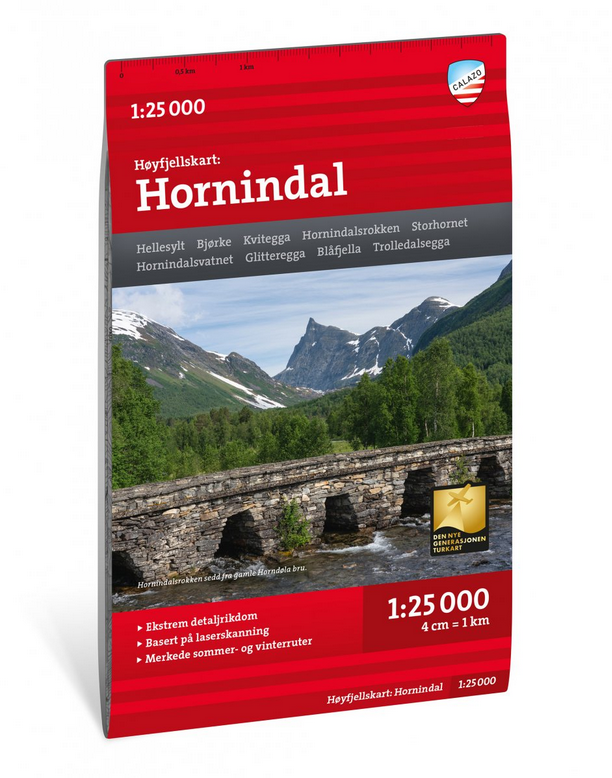 Høyfjellskart Hornindal 1:25.000