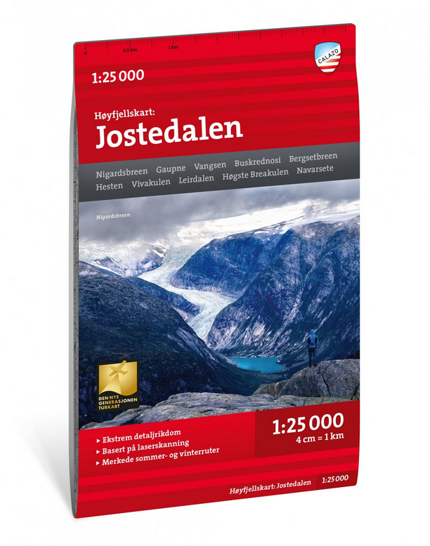 Høyfjellskart Jostedalen 1:25.000