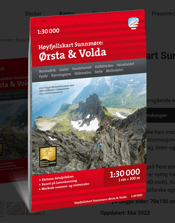 Høyfjellskart Sunnmøre: Ørsta & Volda 1:30.000