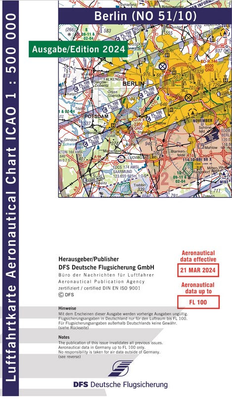 ICAO-Karte Berlin 2024 (NO 51/10)