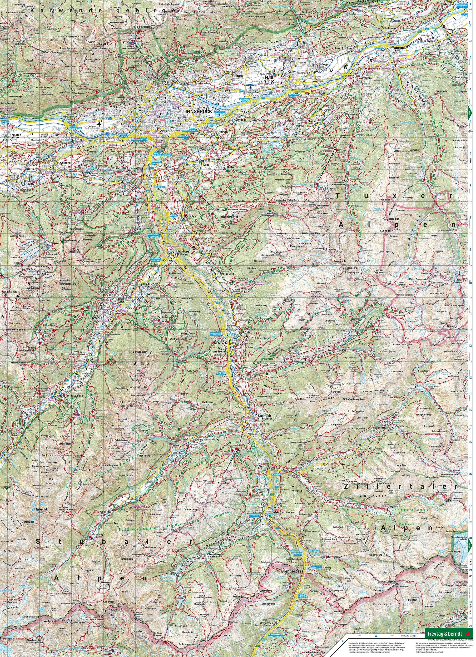 Innsbruck, Wander-, Rad- und Freizeitkarte 1:50.000 - Freytag & Berndt