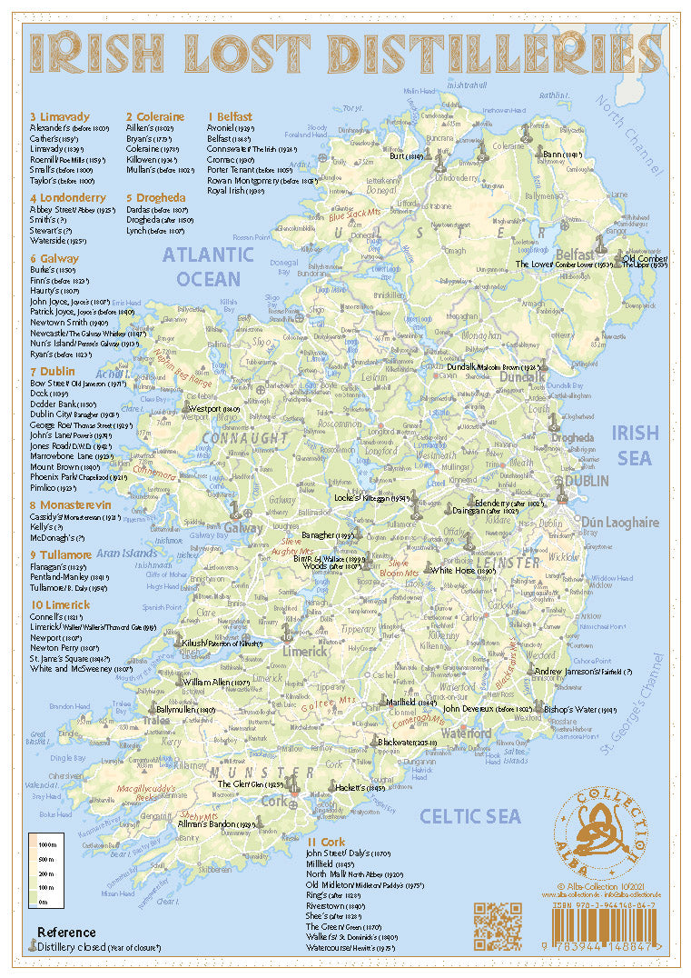 Whisky Distilleries Ireland - Tasting Map