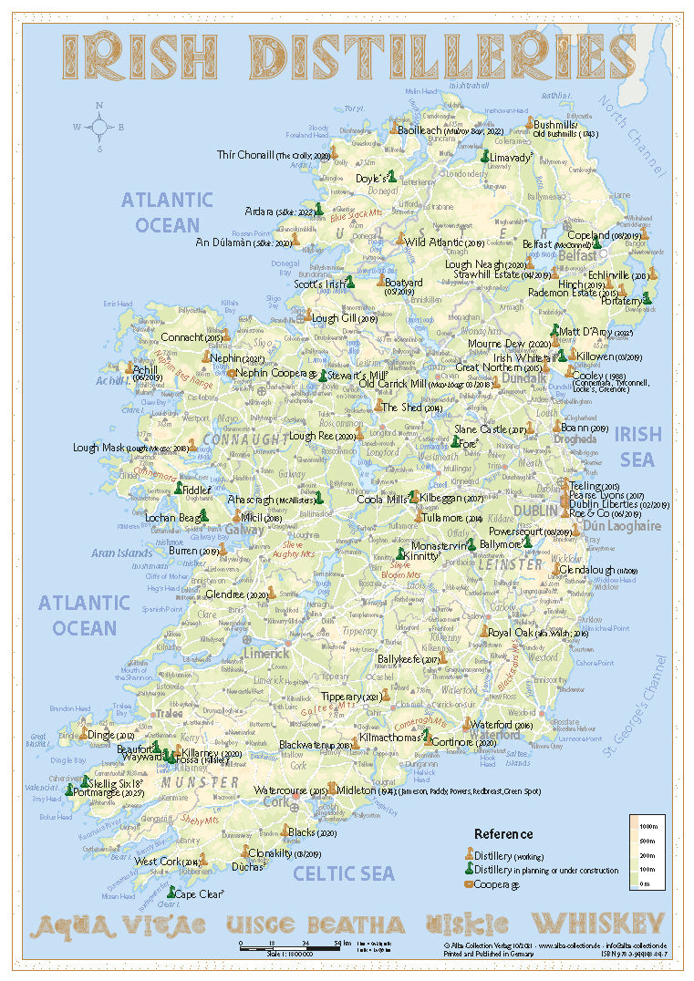 Whisky Distilleries Ireland - Tasting Map