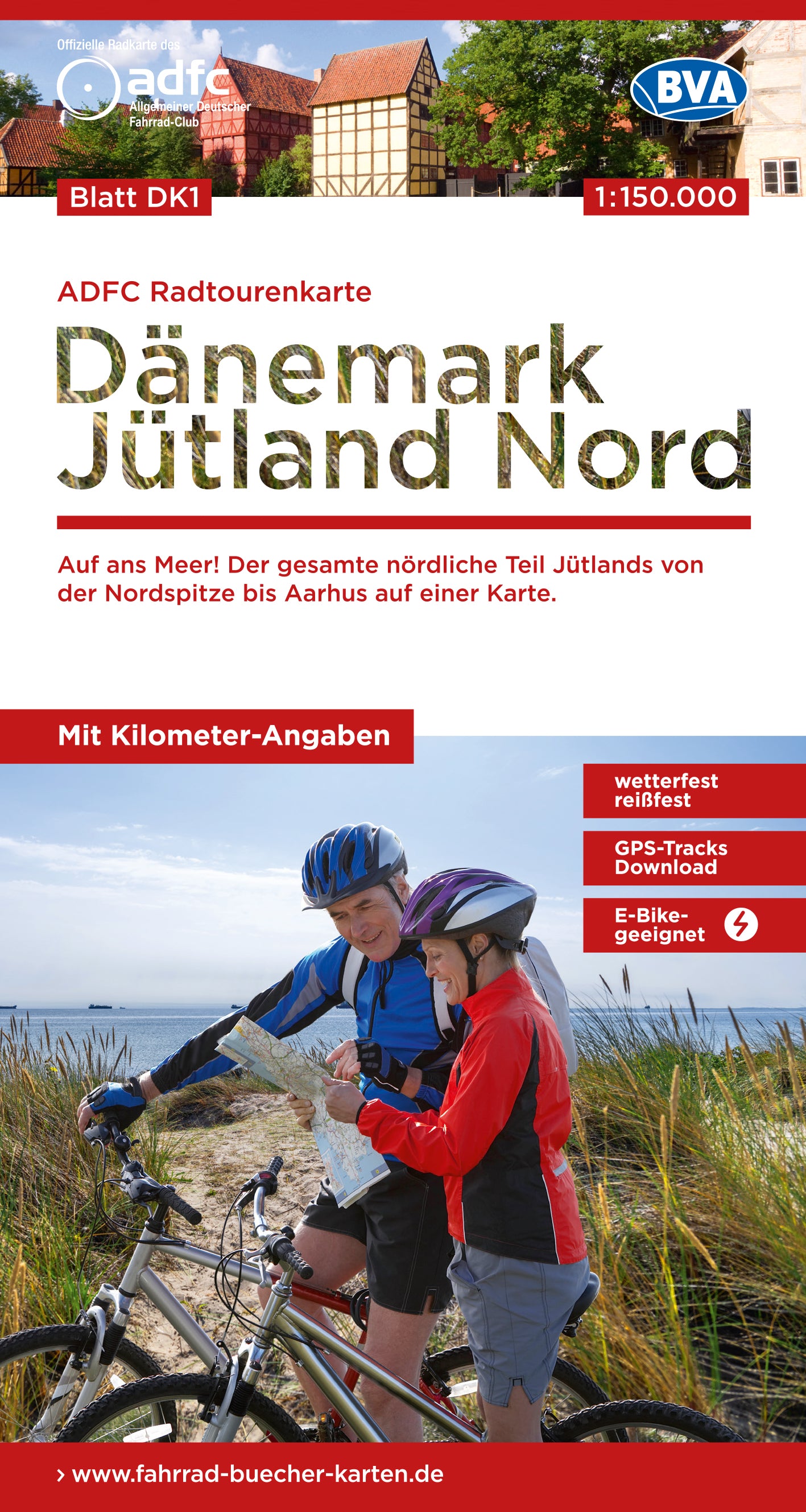 Jütland Nord - ADFC-Radtourenkarte 1:150.000 - Dänemark 1