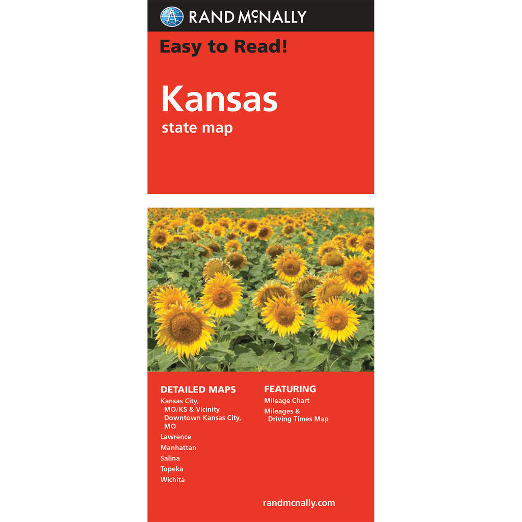 Kansas State Map - Straßenkarte Rand McNally