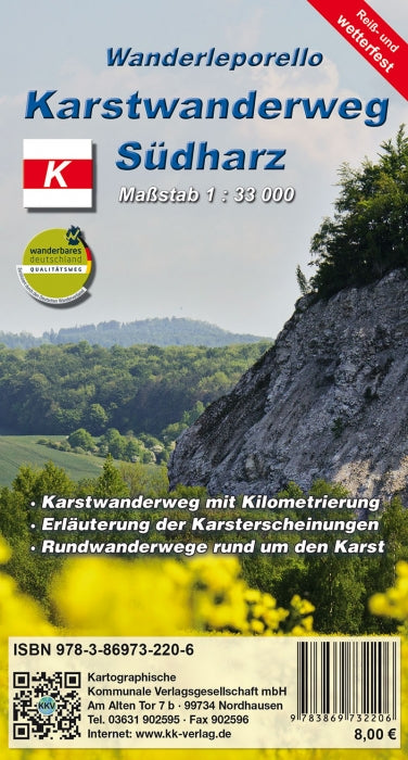 Karstwanderweg Südharz 1:33.000 - Wanderkarte