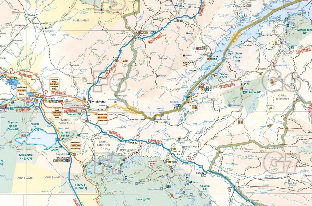 Kavango Zambezi Traveller's Map 1:1 Mio.