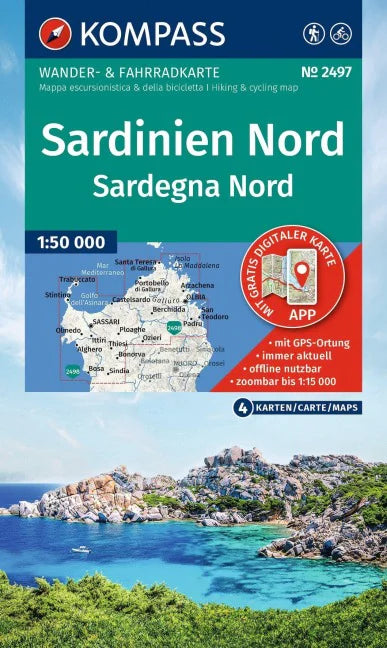 2497 Sardinien Nord - Kompass Wanderkarten-Set 1:50.000