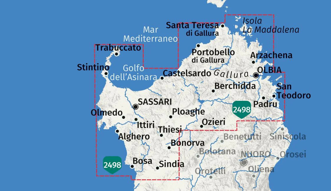 2497 Sardinien Nord - Kompass Wanderkarten-Set 1:50.000