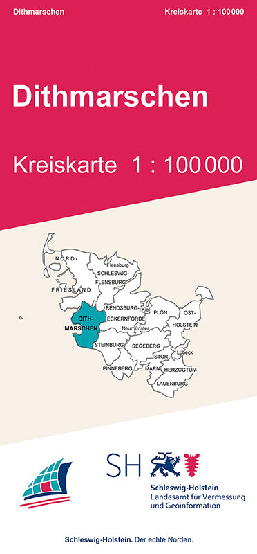 Dithmarschen Kreiskarte - 1:100 000