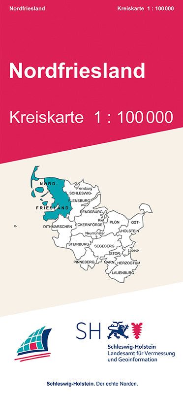 Nordfriesland Kreiskarte - 1:100 000