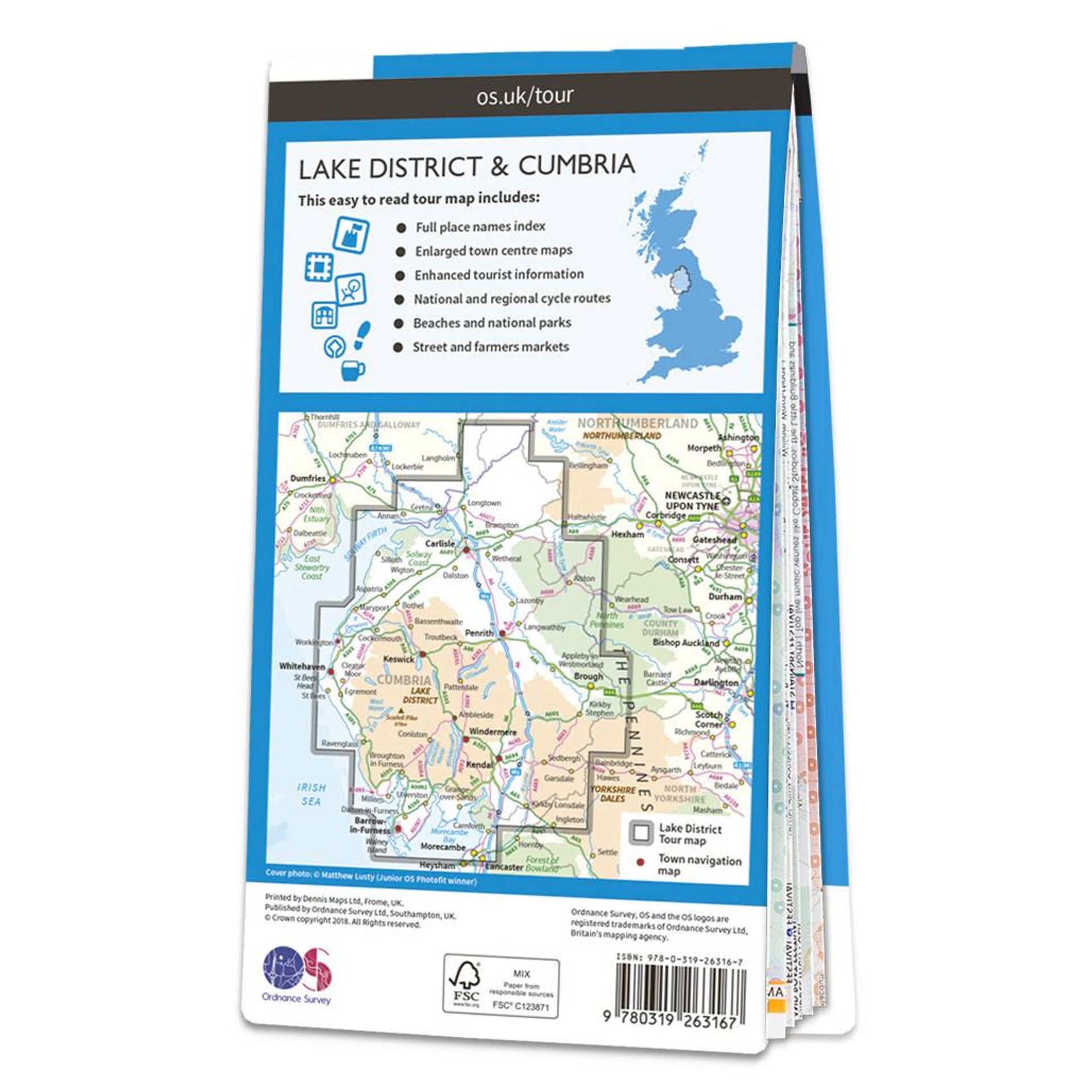 Lake District & Cumbria 1:100.000 - Touristische Straßenkarte