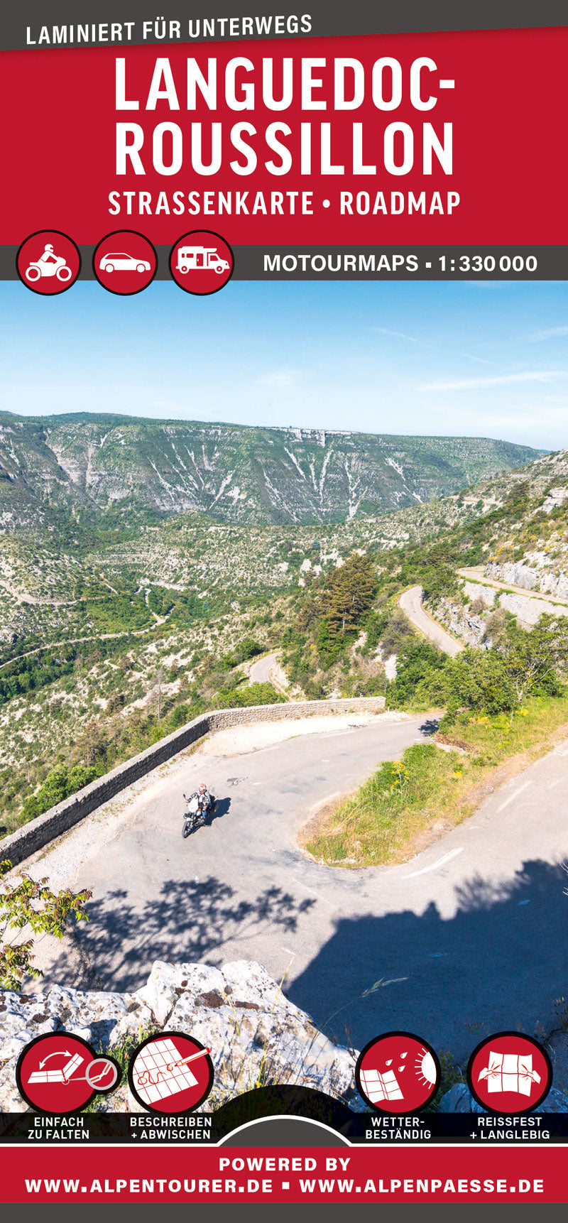 Languedoc-Roussillon 1:330.000 - MoTourMaps - Motorradkarte