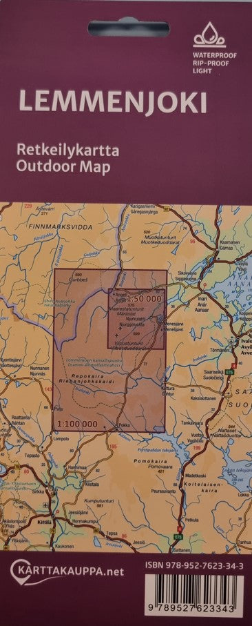 Lemmenjoki - Wanderkarte 1:50.000 / 1:100.000 Finnland