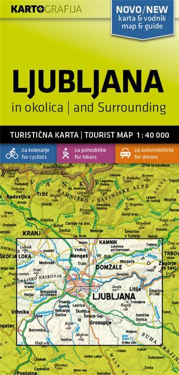 Ljubljana und Umgebung 1:40.000 - touristische Karte