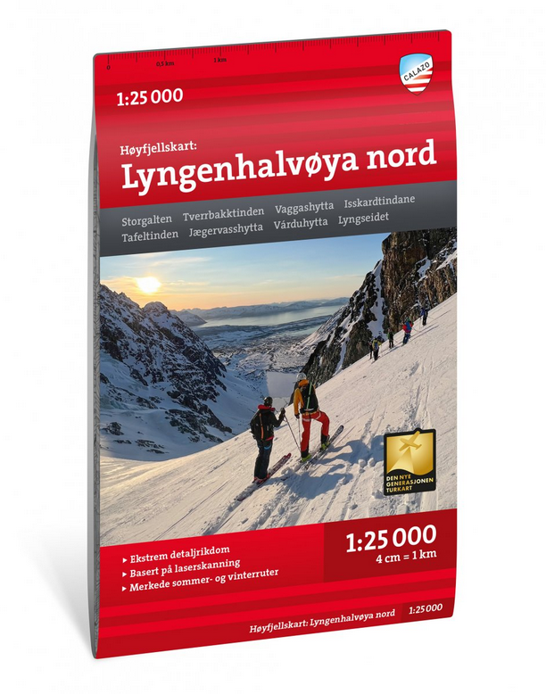 Høyfjellskart Lyngenhalvøya nord 1:25 000
