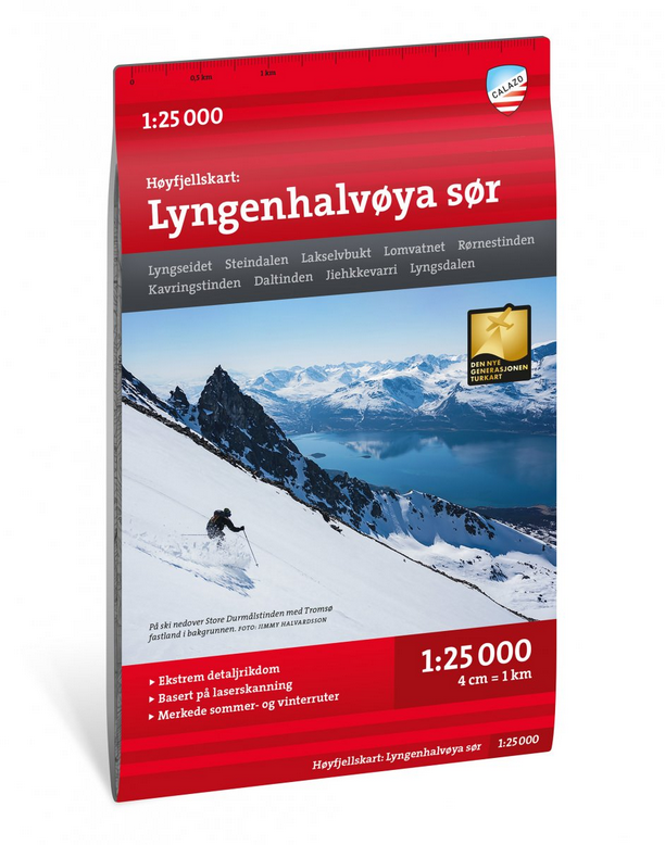 Høyfjellskart Lyngenhalvøya sør 1:25 000