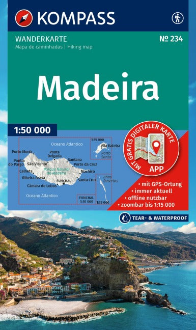 234 Madeira 1:50.000 - Kompass Wanderkarte