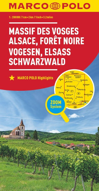 Vogesen / Elsass / Schwarzwald 1:200.000 - Marco Polo Straßenkarte