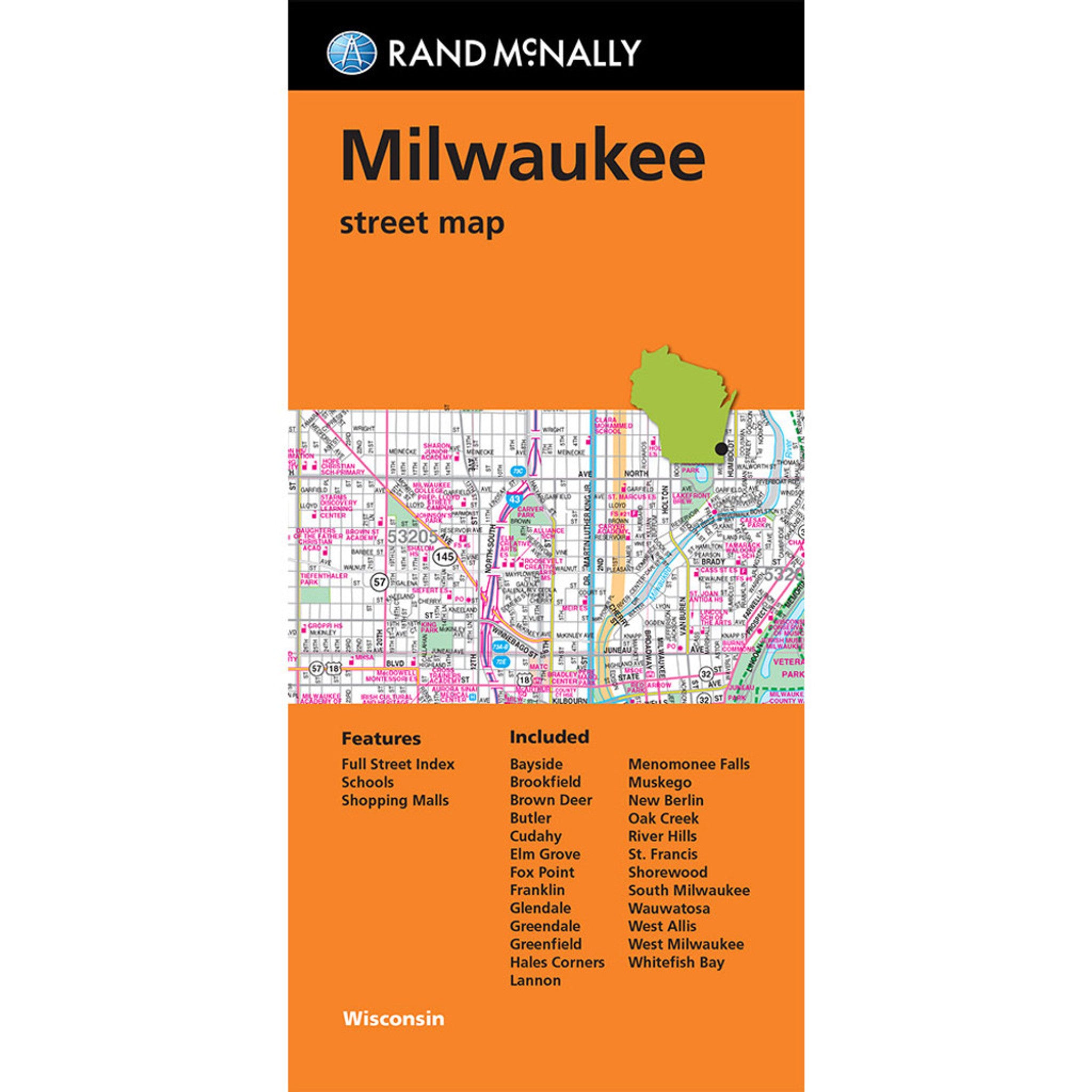Milwaukee - Stadtplan Rand McNally