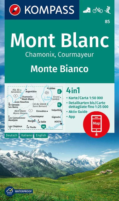 85 Mont Blanc/Monte Bianco - Kompass Wanderkarte