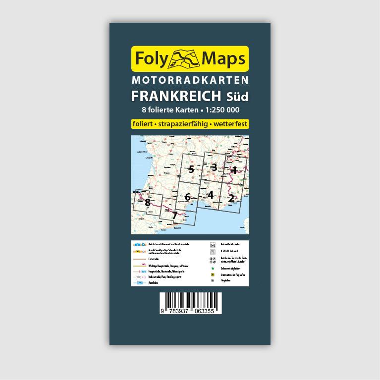 Frankreich Süd 1:250.000 - Motorradkarten-Set FolyMaps
