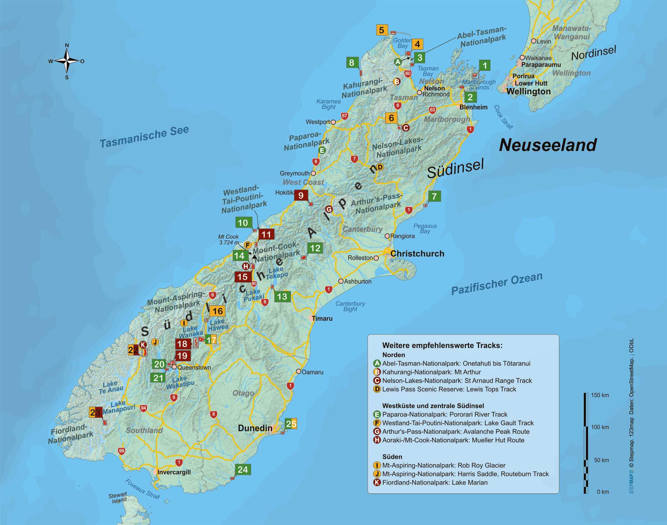 Wanderführer Neuseeland Südinsel