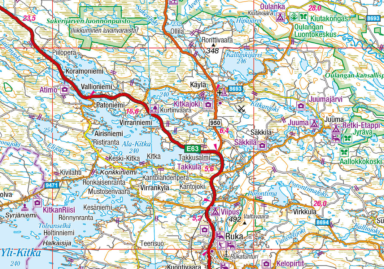 Finnland Nord 1:400.000 - Straßenkarte