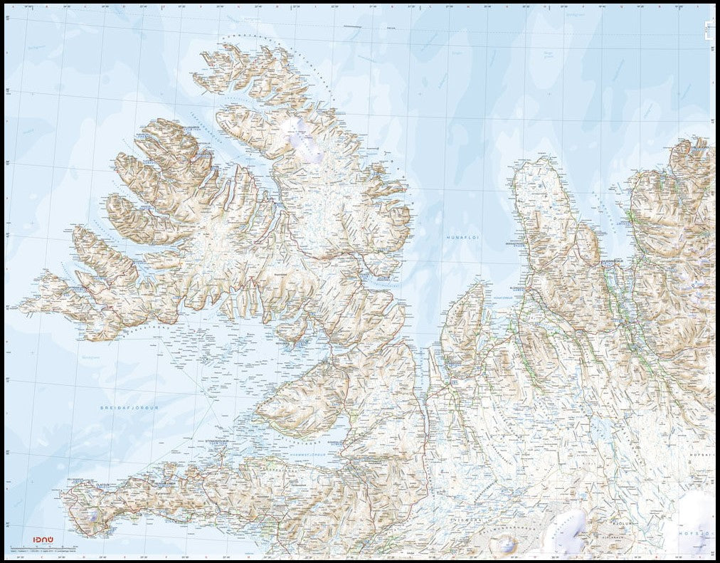 Nordvesturland 1:250.000 - Island 01 Ferdakort 2025