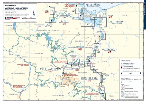Oder und Haff mit Peene - Binnenkartenatlas 1 - Kartenwerft