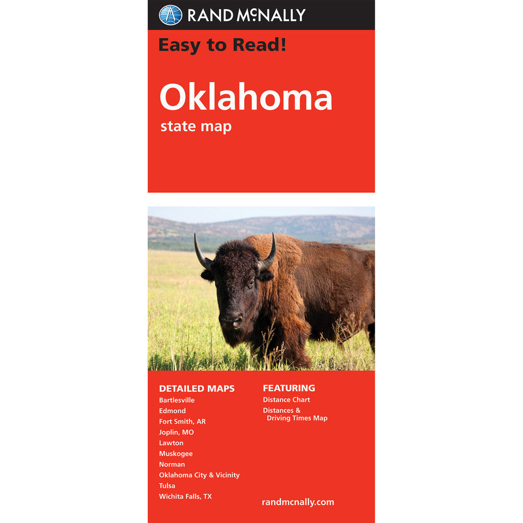 Oklahoma State Map - Straßenkarte Rand McNally