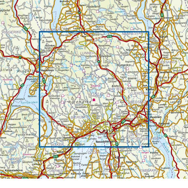 Oslo Nordmark 1:50.000 - Turkart