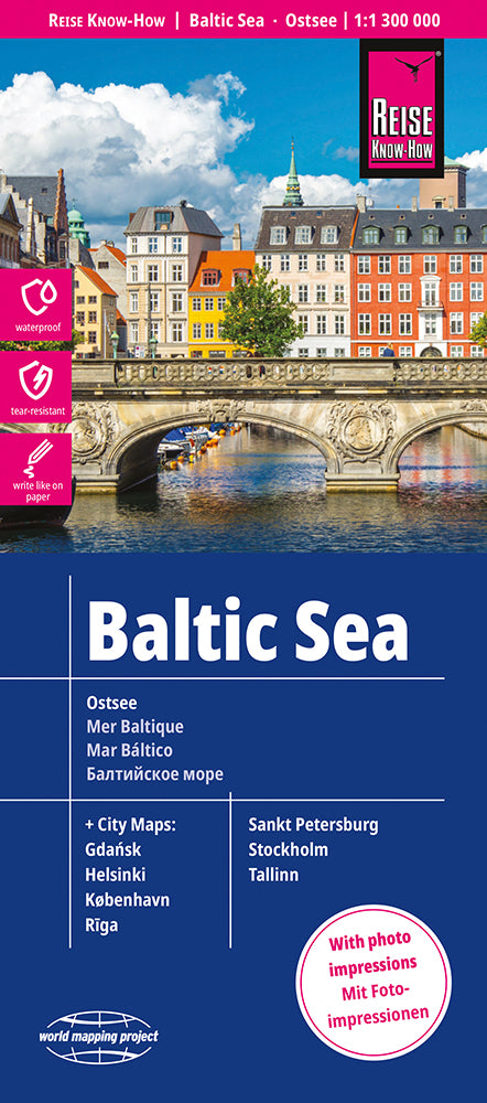Baltic Sea / Ostsee (1:1.300.000) - Reise know-how - mit Stadtplänen Danzig, Helsinki, Kopenhagen, Riga, St. Petersburg, Stockholm, Tallinn