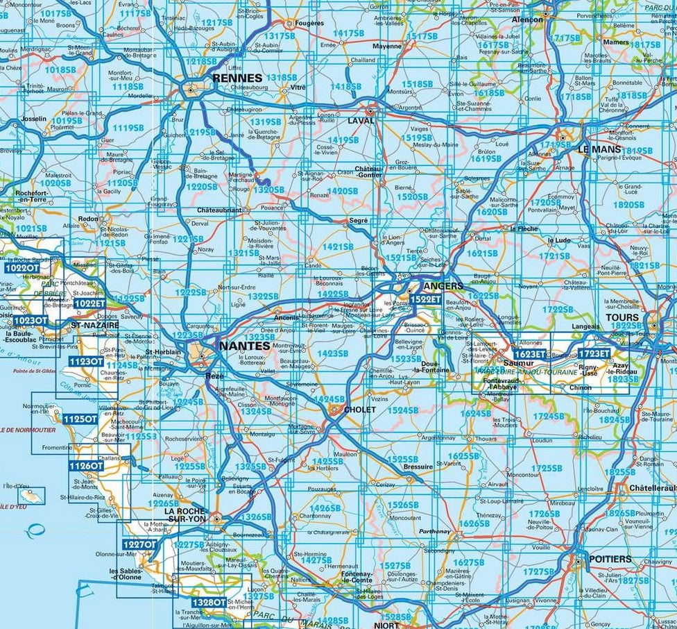 Pays de La Loire 1:25.000 - Topographische Karte Frankreich Série Bleue