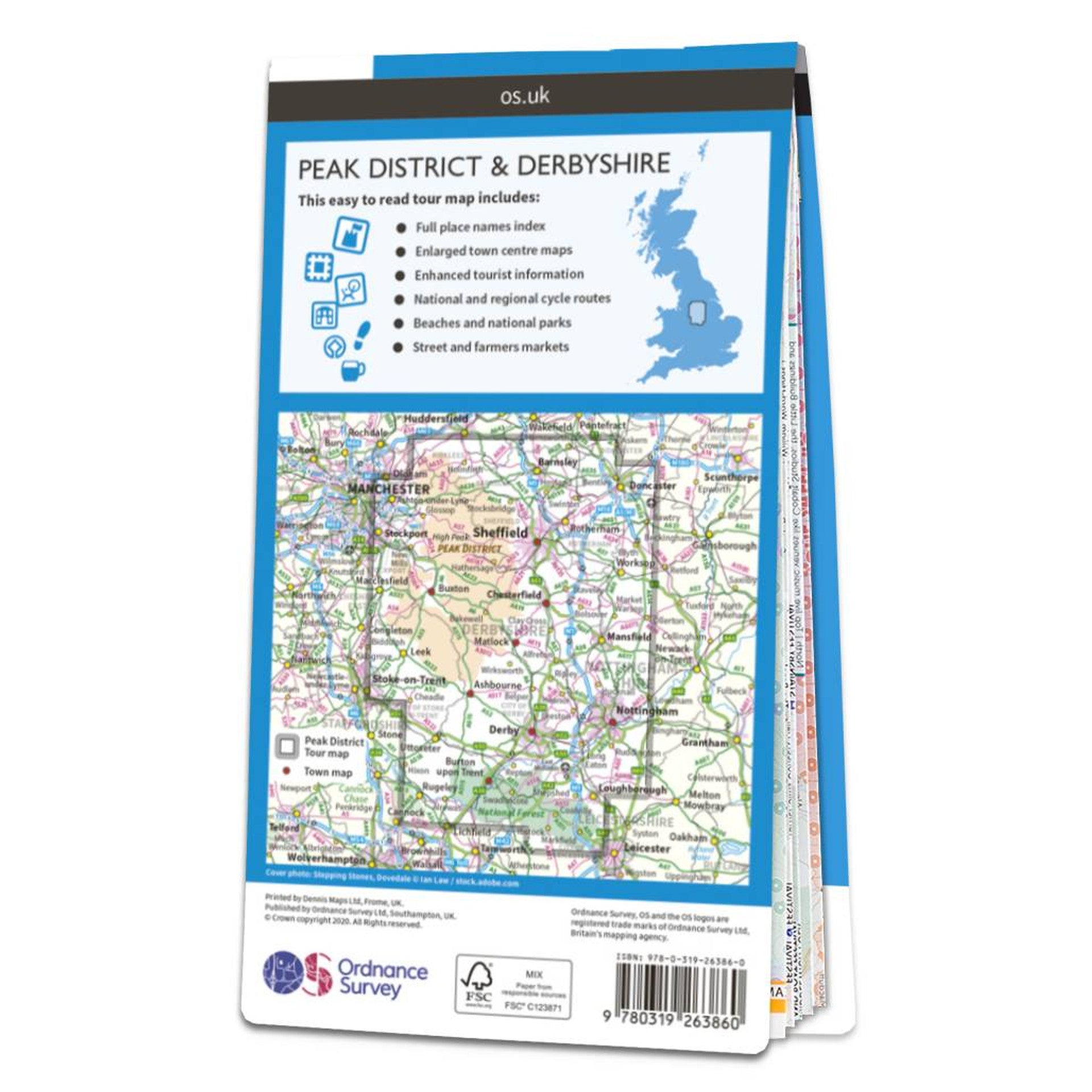 Peak District & Derbyshire 1:100.000 - Touristische Straßenkarte